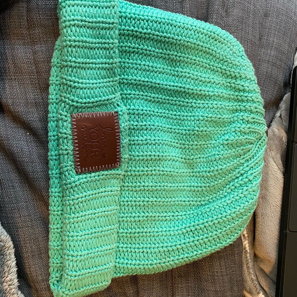Teal love your melon Pom Pom included